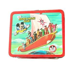 Vintage 1977 Mickey Mouse Club Metal Lunch Box Walt Disney Productions (READ)